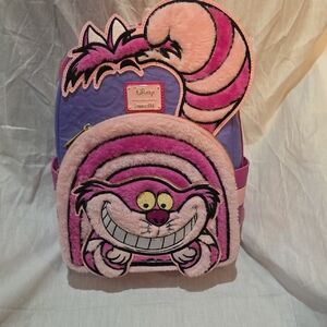 Loungefly Cheshire Cat Plush Backpack in Pink and Purple
